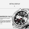 SMAEL Бренд 304 Ремешок из нержавеющей стали 8090 Кварцевые электронные часы будильники Многофункциональные модные спортивные часы с функцией двойного времени