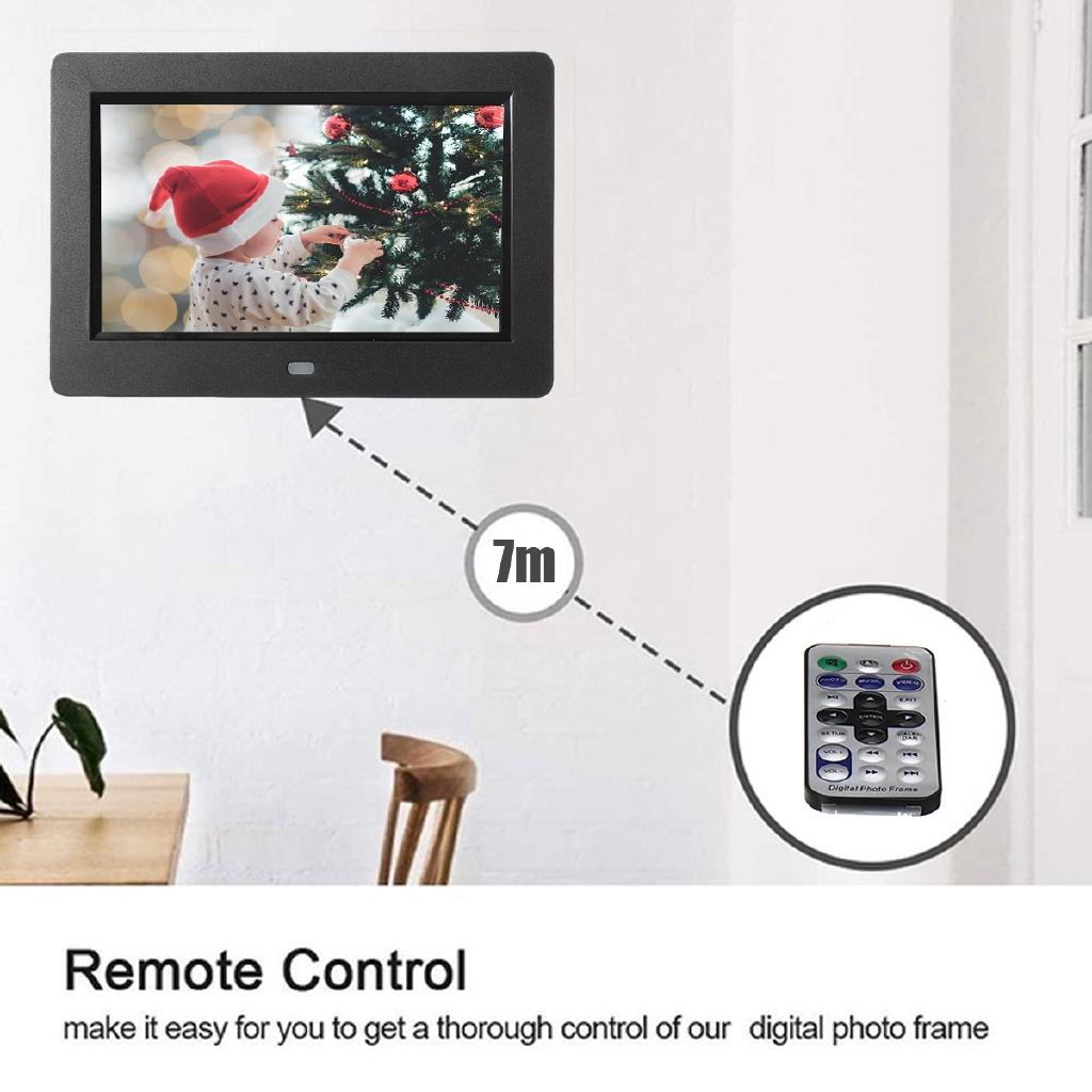 Цифровая фоторамка 7 дюймов HD TFT-LCD 1024x600 Цифровая фоторамка Будильник MP3 MP4 Видеоплеер