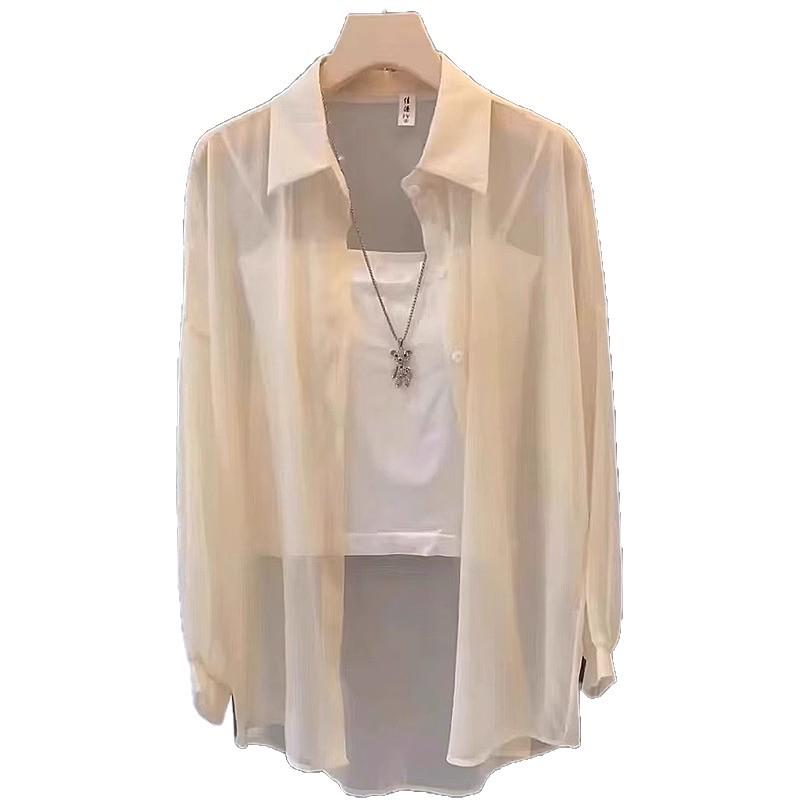 Французская Мода Перламутровая Пряжа Женский Летний Кардиган с Длинным Рукавом из Ледяного Шелка