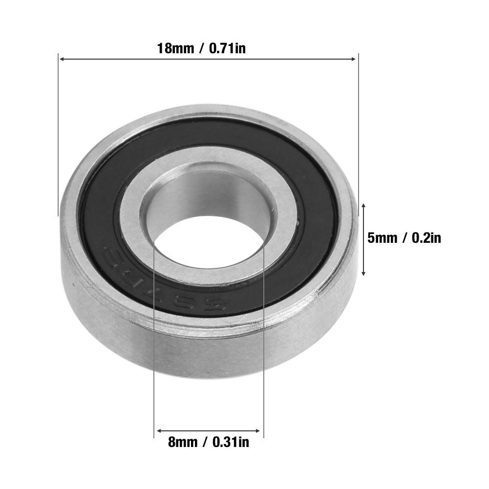 10pcs Rubber Sealed Deep Groove Ball Bearing Miniature Bearing (6982RS 8x19x6mm)