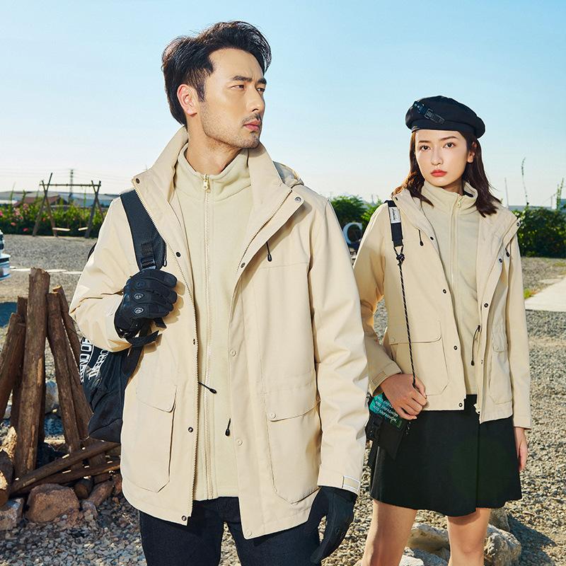 Женская куртка водонепроницаемая 3 в 1 зимняя снежная горная куртка теплая флисовая ветровка с капюшоном куртки