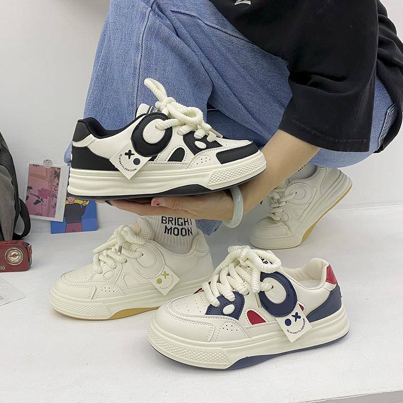 Fashion Autumn Design Women Vulcanized Shoes Female Retro Sport Shoes Fashion Mixed Colors Platform Sneakers Lace-up Casual Shoes Women