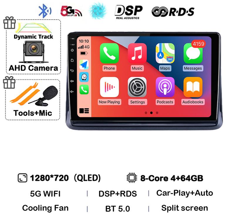 Android14 2din Auto For Toyota Noah Esquire Voxy 2014 2015 2016 -2020 Car Radio Multimedia Player GPS Navigation Support Carplay