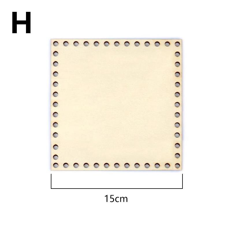 1PC DIY Blank Basket Base Crochet Wooden Unfinished Round Cross Stitch Crafts Basket Bottom Carved