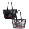 Women Puffy Tote Handbag Lightweight Zipper Satchel Bag Large Capacity Embroidery Handbag Winter Commuting Bag