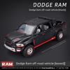 1:32 Модель пикапа Dodge Ram TRX — игрушечный автомобиль из сплава со звуком, светом и открывающейся назад дверью для детей