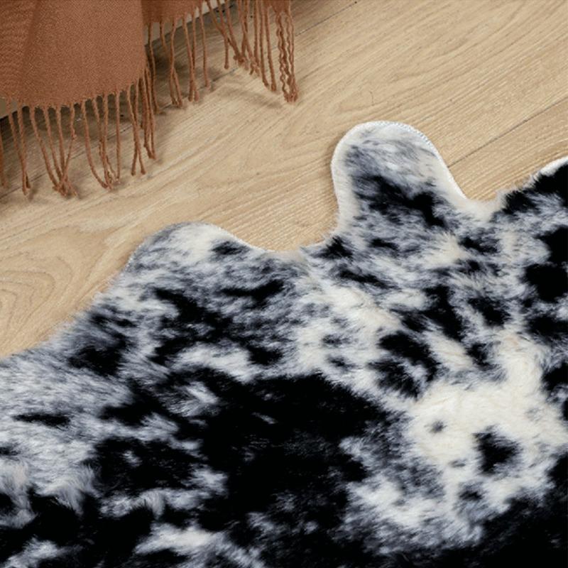 Нескользящий противоскользящий коврик из натуральной кожи большого размера с принтом коровы для гостиной