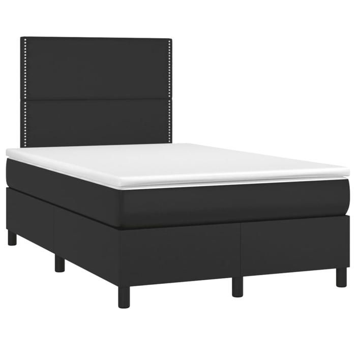 Maison Exclusive - Sommier à lattes de lit avec matelas noir 120x190 cm similicuir