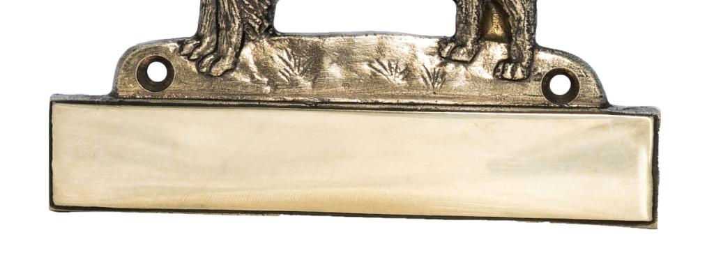 Golden Retriever - address plaque with a dog, brass nameplate, personalized door sign with the brand name Art-Dog