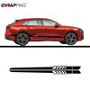 Автомобильные наклейки на боковую часть кузова, гоночные полосы, универсальные для транспортных средств, гоночные полосы, наклейки на боковые юбки дверей, внешние украшения для аксессуаров
