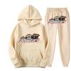 Men Women Streetwear Hooded Tracksuit Set Red Black Tiger Print Sweatshirt Pants Casual Outfit