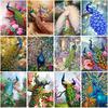 DIY Peacock 5D Diamond Painting Animal Diamond Embroidery Cross Stitch Kits Full Round Drill Diamond Mosaic Home Decor Gift