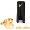 Vandoren Optimum Alto Saxophone Ligature with Plastic Cap (LC07P), Gold Plated