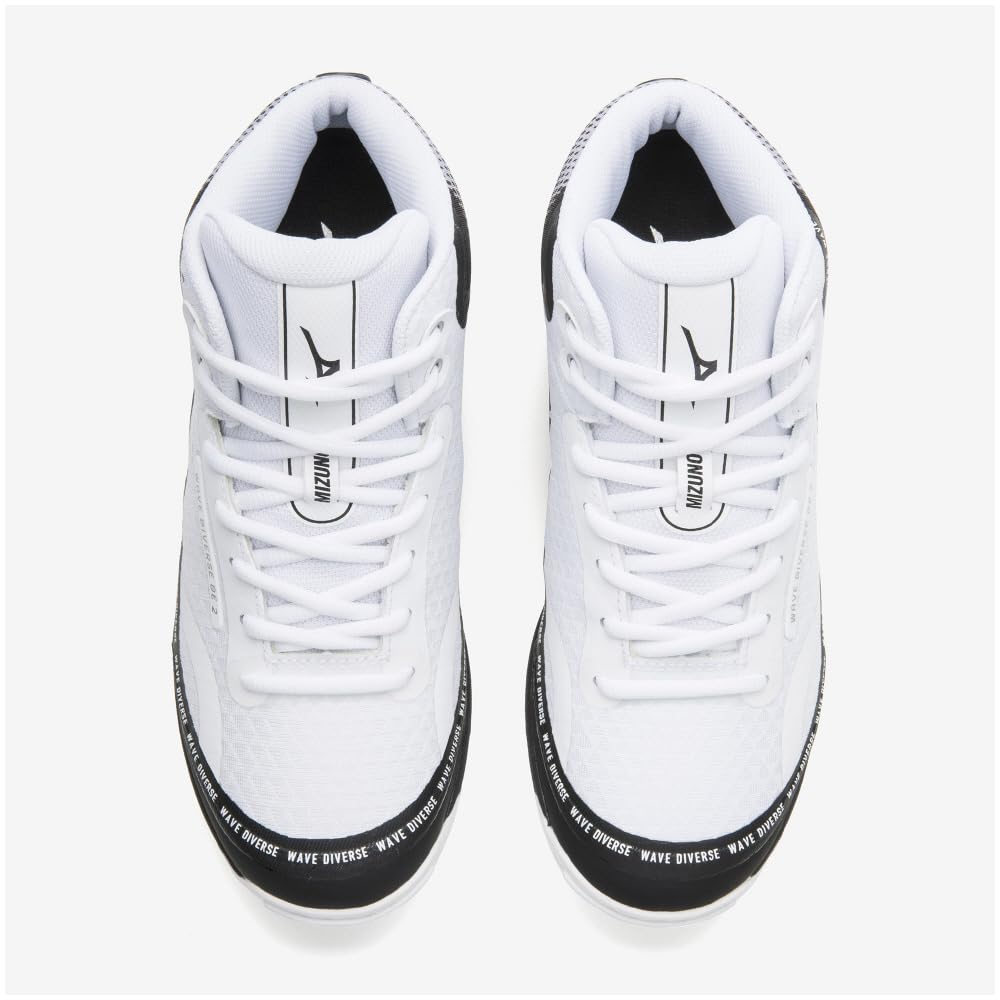 Mizuno Wave Diverse DE 2 Фитнес Размер 2E Обувь, Для помещений, Студия, Спортзал, Тренировка, Белый/Черный/Светло-серый, 24,5 см,