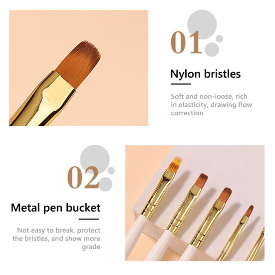 Кисть для дизайна ногтей Кисть для наращивания ногтей Гелевая гелевая кисть Строитель Кисть для ногтей Кисть для художественного лайнера