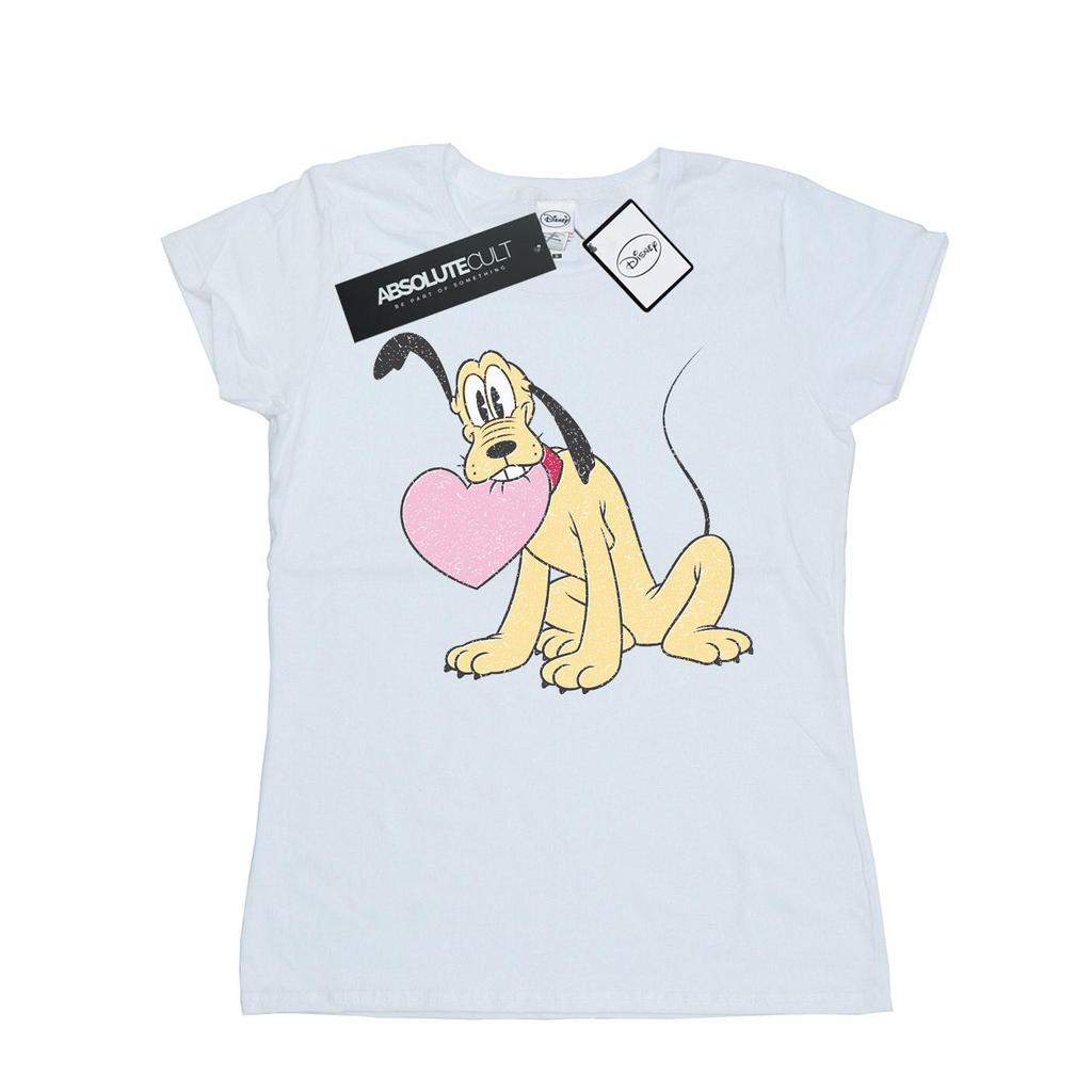Disney Womens/Ladies Pluto Love Heart Cotton T-Shirt