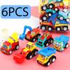 6 шт. машинки игрушки мини инерционный инженерный автомобиль инерционный игрушечный автомобиль пожарная машина детские машинки мальчик литые для детей подарок