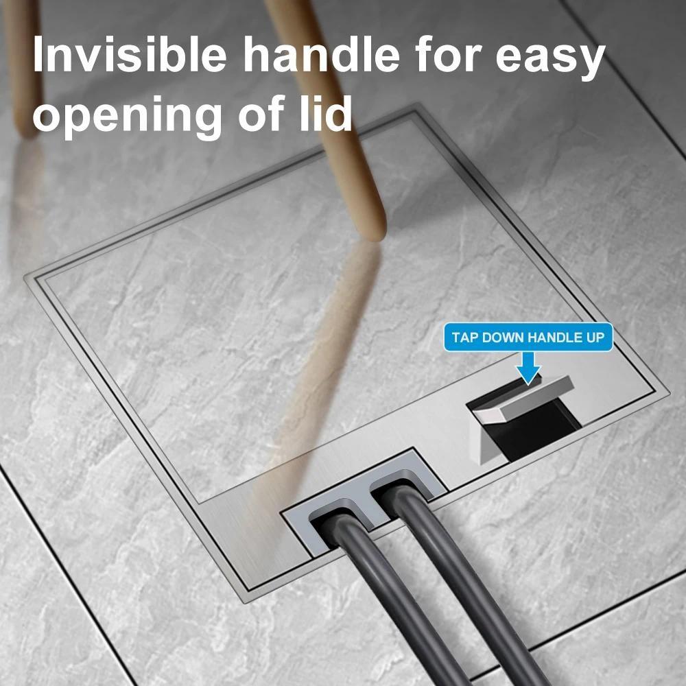 130*130мм Встраиваемая версия Напольная розетка Сменный модуль Силовая розетка Нержавеющая сталь Скрытый адаптер питания