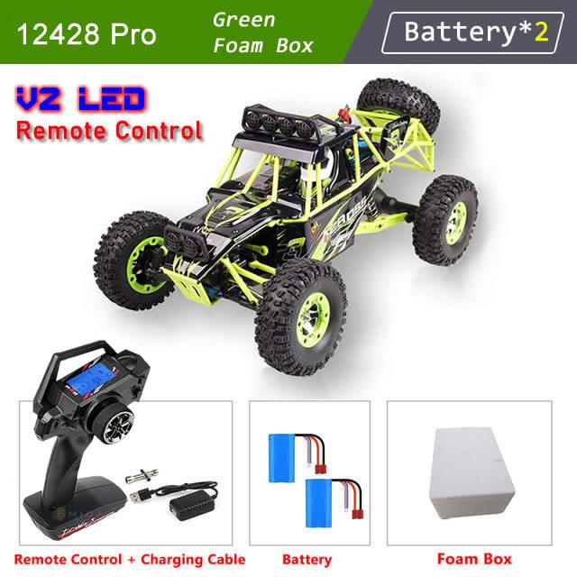 WLtoys 12428 1:12 4WD Радиоуправляемая гоночная машина Высокоскоростной Внедорожник с дистанционным управлением Сплав Грузовик-скалолаз Светодиодная подсветка Багги Игрушки для мальчиков Подарок детям