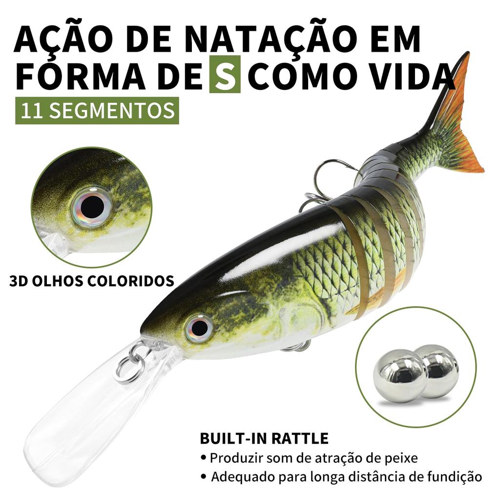 TRUSCEND Bass Trout Fishing Lure Swimbait Slow Sinking Bionic Swimming Lure Bass Freshwater Saltwater Bass Realistic Fishing Lure Kit Multi-Joint