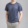 Summer Men T-shirt Mesh Thin Quick-drying Round Neck Short Sleeves O Neck Pure Color Stretchy Sport Daily Wear Top