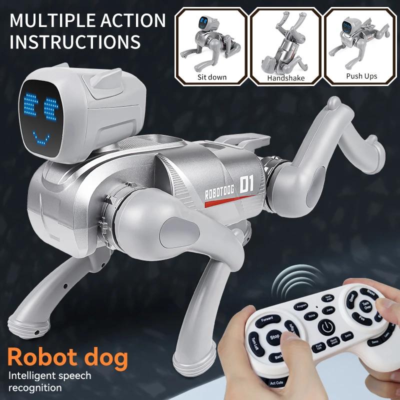 2.4G RC Собака Поющая Танцующая Программируемая Механический Голос Диалог Приложение Удаленное Управление Милое Выражение Щенка Детская Игрушка Рождественские Подарки