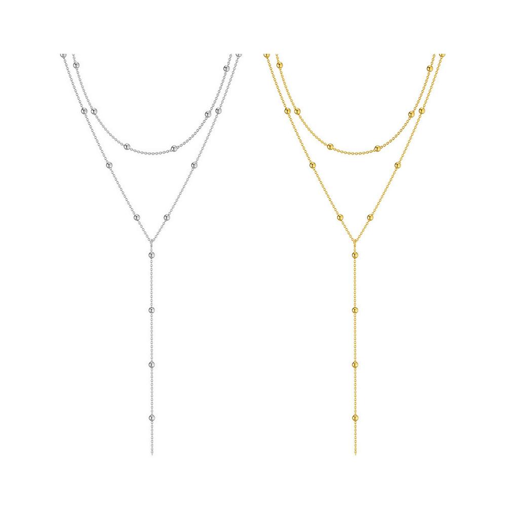 Элегантное многослойное ожерелье с геометрическими кисточками, очаровательное ожерелье из золотых/серебряных бусин с кисточками для повседневного и романтического наряда