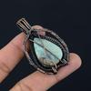 Republic Larimar Pendant, 999 Copper Wire Wrapped Jewelry, Gemstone Jewelry Pendant, Handmade Wedding Gift Jewelry