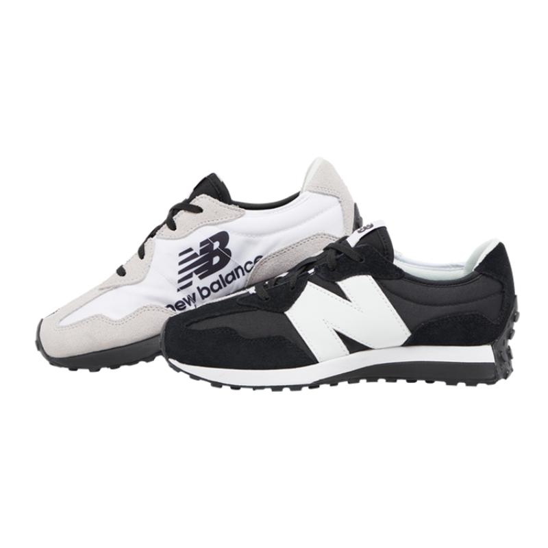 Foot Locker X New Balance NB 327 Cushioning Abrasion Resistant Breathable Low Top Kids Lifestyle Shoes Black White Sneakers GS327BW1