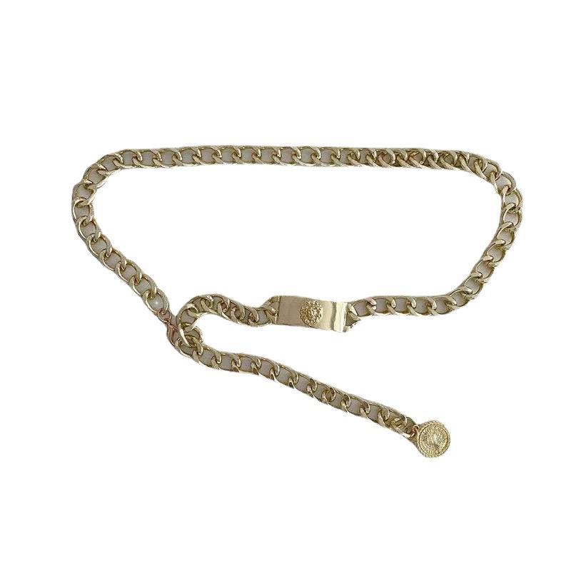 Европейская и американская ретро геометрическая кисточка портрет красоты цепочка для тела женская личность панк металлическая подвеска поясная цепочка