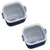 Silver Mode Bento Box/Dessert Container, 150ml, Set of 2, Made In Japan, Microwave-Safe, Mini Size, Perfect for Lunch or Fruit, with Gasket, Simpl