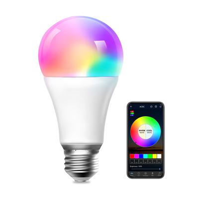 Умная лампочка RGB+CCT с подключением BT, управление через приложение, светодиодная лампочка RGB, меняющая цвет, с музыкой