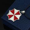 Resident Evil Umbrella Corporation Red Umbrella Logo Pendant Necklace Alloy Badge Charm Cosplay Jewelry Gift