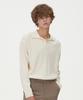 BLOND9 Essential Collared Knit Top_Ivory