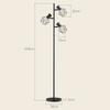 3 Light Floor Lamp With Flexible Light Elements Tree Like Structure For Living Room And Bedroom Metal Black