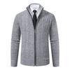 Men's Cardigan Sweater Jacket Men's Stand Collar Knitted Casual Solid Color Sweater