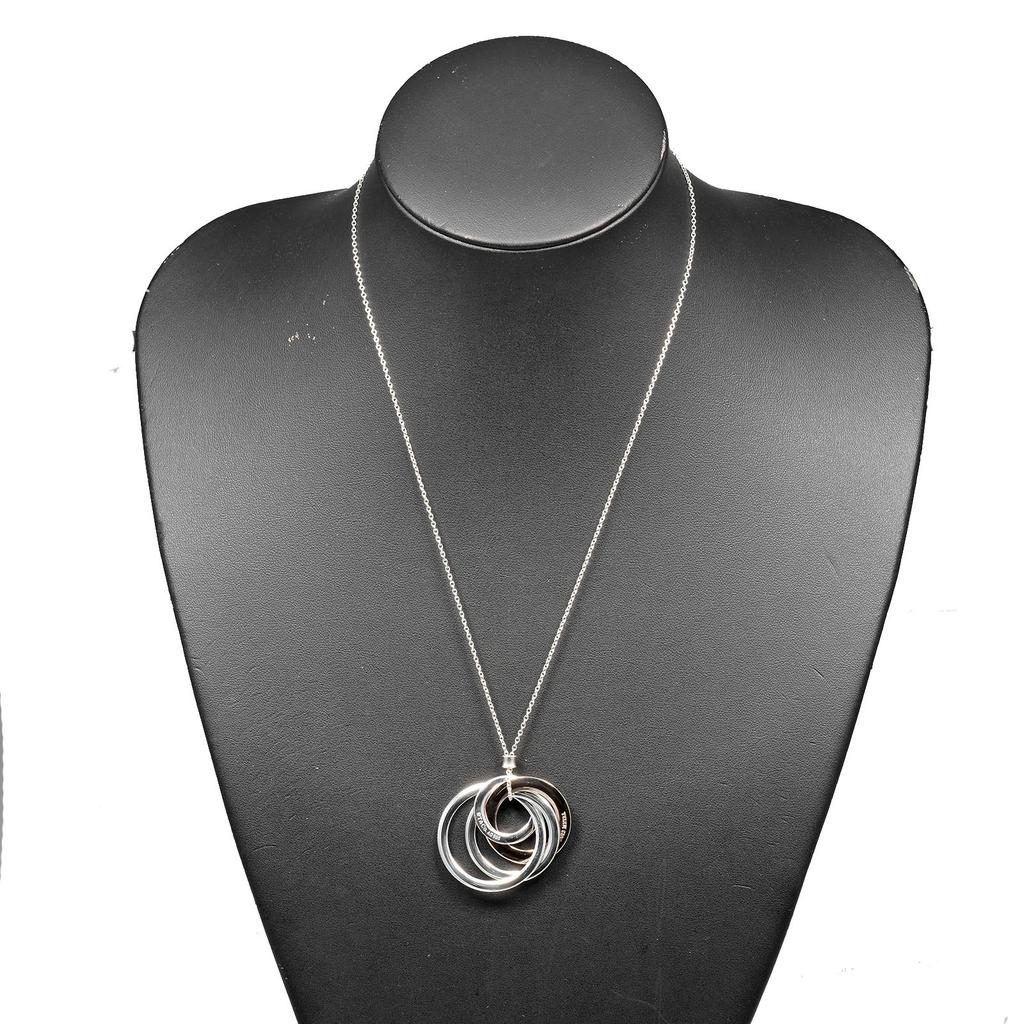 TIFFANY&Co. 1837 Interlocking 4 Circles Necklace Silver925/Rubedo Metal 13g Women Used