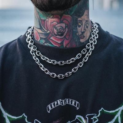 Ожерелье-кабель толщиной 8 мм из нержавеющей стали, гранж-украшение, панк-ожерелье, альтернативные украшения