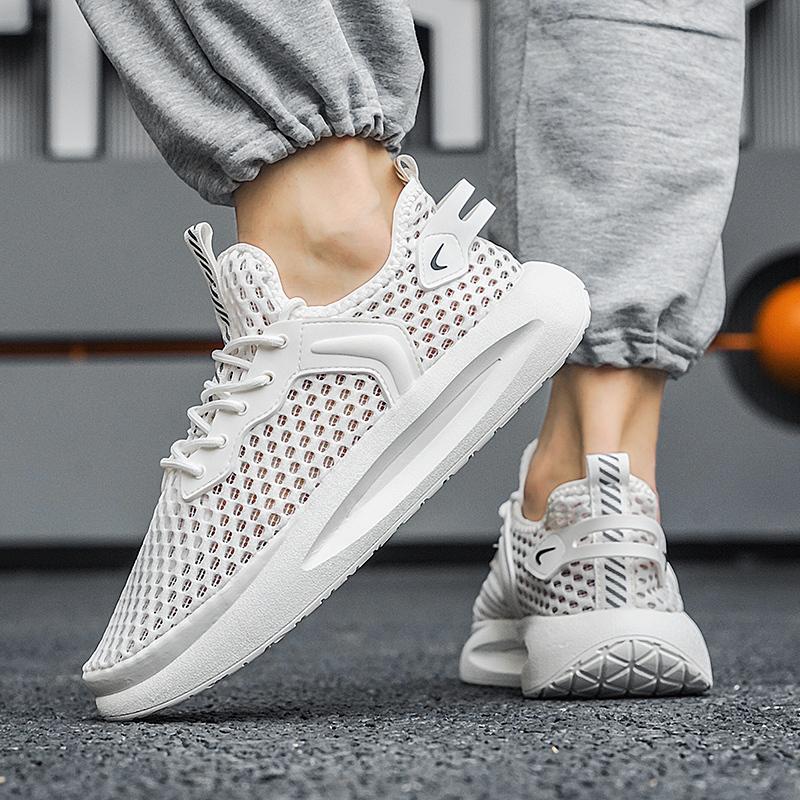 Мужская повседневная спортивная обувь, легкие кроссовки, белые уличные кроссовки с дышащей сеткой, черные кроссовки для бега, спортивные кроссовки для бега, теннисные туфли