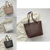 Stylish Large Capacity Tote Bag In Black White Khaki Brown Perfect For Daily Use