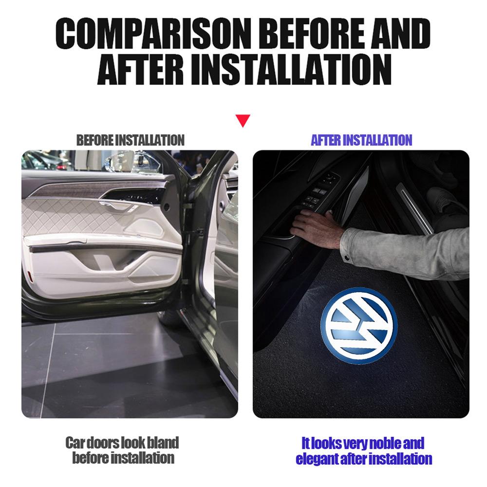 1/2/4pcs Car Door LED HD Welcome Shadow Projector Logo Light For Volkswagen GTI Golf Polo Passat VW CC Tiguan T-ROC Jetta Taigo