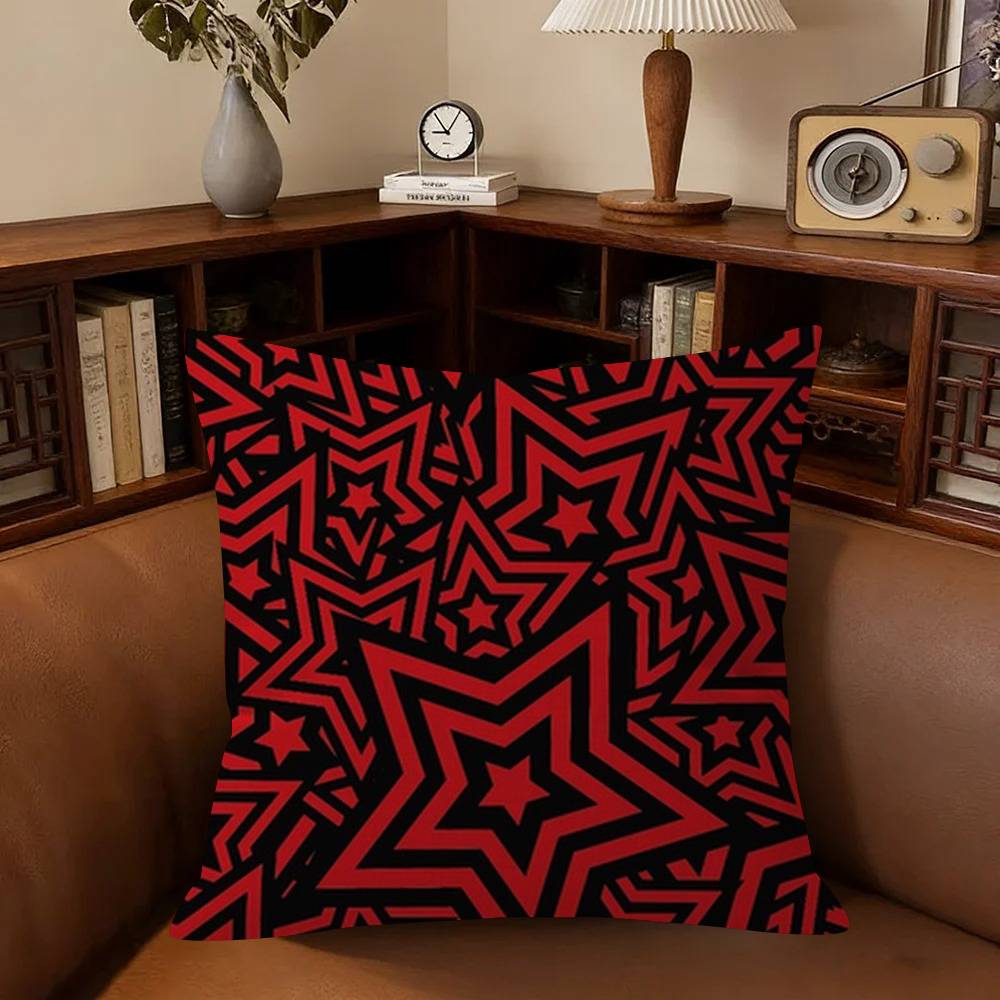 Ins Black And Red Pillow Gift Home Office Decoration Pillow Bedroom Sofa Car Cushion Coverpillow Case