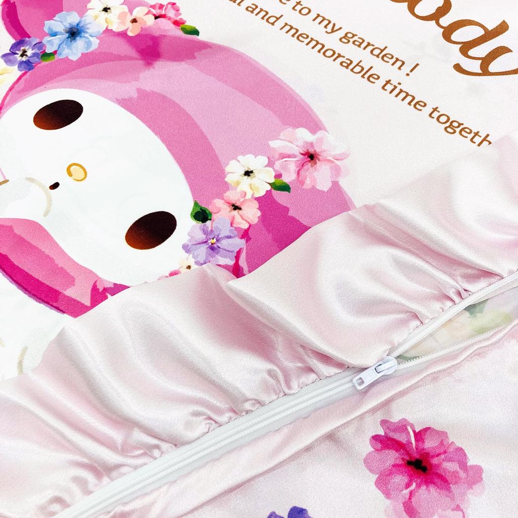 MORIPiLO (Morishita) Silk Touch My Melody Sanrio Characters Pillowcase, Silky Touch, Ruffled, Washable, 43x63cm, Pink, 405846
