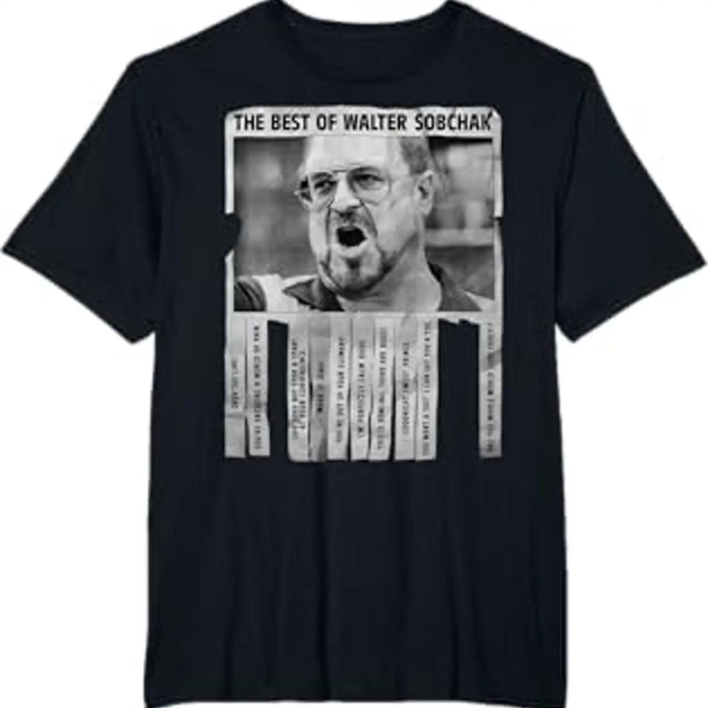 The Big Lebowski Walter Best Of Quotes Flyer T Shirt Vintage Washed Breathable Fashion Designer Clothes Casual Slightly