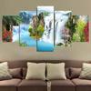 5 панелей пейзаж водопад лес горные птицы холст картины постеры и принты настенные художественные фотографии домашний декор без рамки