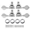 2L2R Bass String Tuning Pegs Open Tuners Zinc Alloy Machine Heads Silver