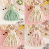 Одежда для девочек 1-3 лет, новое сетчатое платье с бантом для девочек, летняя милая милая юбка для маленьких девочек