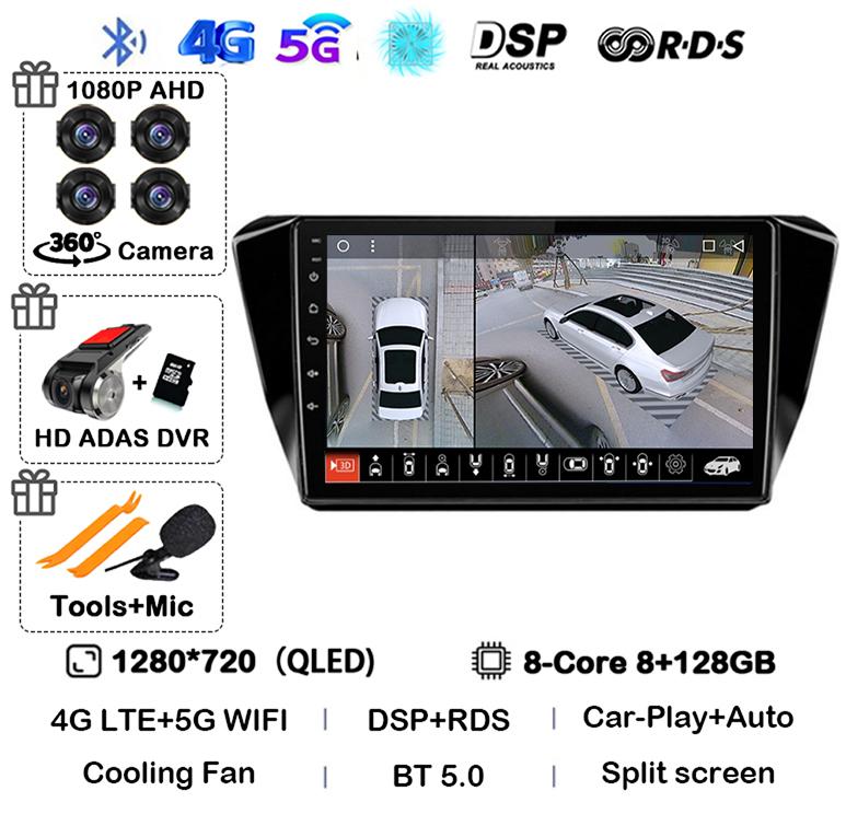 Автомагнитола Android 14 с Auto Carplay для Skoda Superb 3 2015 2016 2017 2018 2019 Мультимедийный стерео видеоплеер GPS 4G WiFi DSP BT