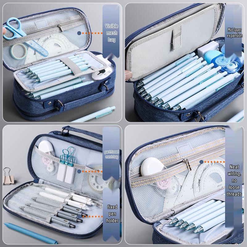 5-слойный пенал-сумка большой вместимости для студентов - Простой, многофункциональный пенал
