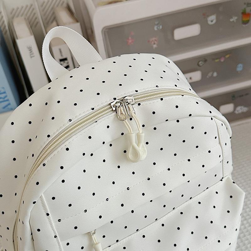Student Schoolbag Polo Dot Women's Large Capacity Backpack Lightweight Class Backpack